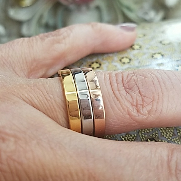 3pcs plain Wedding Bands Stainless steel size 7 - Picture 5 of 8